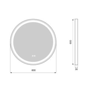 Зеркало с подсветкой Azario Брэд АZ-LED012225 60 см чёрный матовый