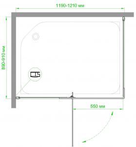 Душевой уголок Royal Bath HPV RB9120HPV-T-BL 120x90см чёрный