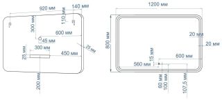 Зеркало с подсветкой Art&Max Genova 120x80см чёрный AM-Gen-1200-800-DS-F Зеркало с подсветкой Art&Max Genova 120x80см чёрный AM-Gen-1200-800-DS-F