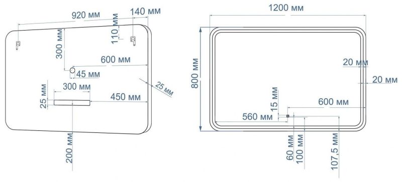 Зеркало с подсветкой Art&Max Genova 120x80см чёрный AM-Gen-1200-800-DS-F Зеркало с подсветкой Art&Max Genova 120x80см чёрный AM-Gen-1200-800-DS-F