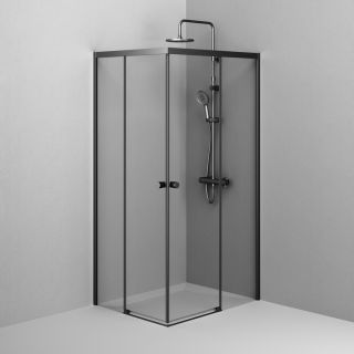 Душевой уголок Am.Pm X-joy W94G-403-100280-BТ1К 100x80 см без поддона чёрный матовый Душевой уголок Am.Pm X-joy W94G-403-100280-BТ1К 100x80 см без поддона чёрный матовый