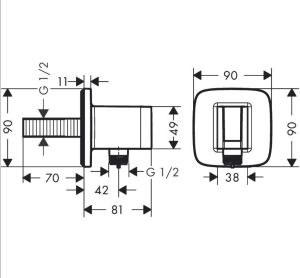 Шланговое подключение Hansgrohe Fixfit Q 26887140 шлифованная бронза