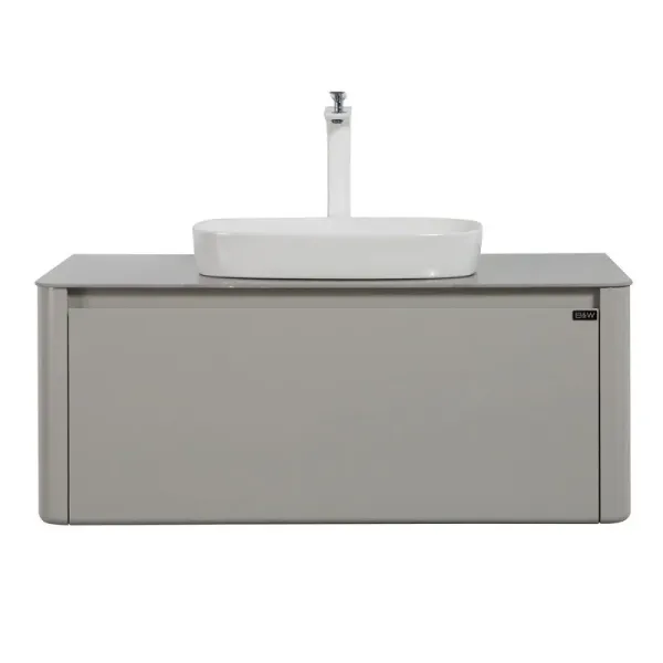 Тумба с раковиной Black&White Universe 9151000 100 см светло-серый