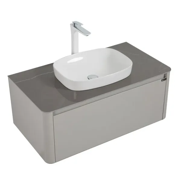 Тумба с раковиной Black&White Universe 9151000 100 см светло-серый
