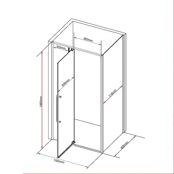 Душевой уголок Black&White Stellar Wind 8181000CC 100x80 см профиль хром стекло прозрачное