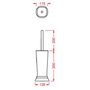 Туалетный ёршик ArtCeram Civitas CIC004 34 хром серый