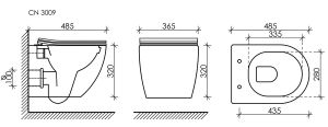 Комплект с инсталляцией Ceramica Nova CN3009_1002CH_1000 унитаз Forma CN3009 крышка-сиденье с микролифтом и инсталляция Envision CN1002CH с кнопкой смыва хром Flat