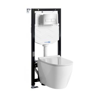 Система инсталляции с унитазом WasserKRAFT Aller 10TLT.010.ME.CH03.H002 кнопка смыва хром