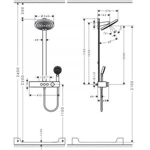 Душевая система Hansgrohe Pulsify S Showerpipe 260 2jet 24240000 хром