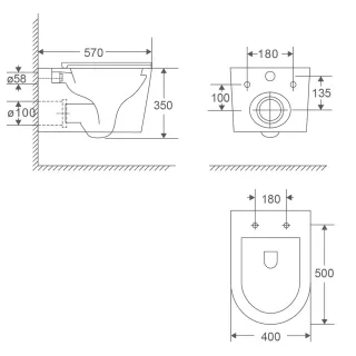 Унитаз подвесной AQUAme AQM2017PRO безободковый белый