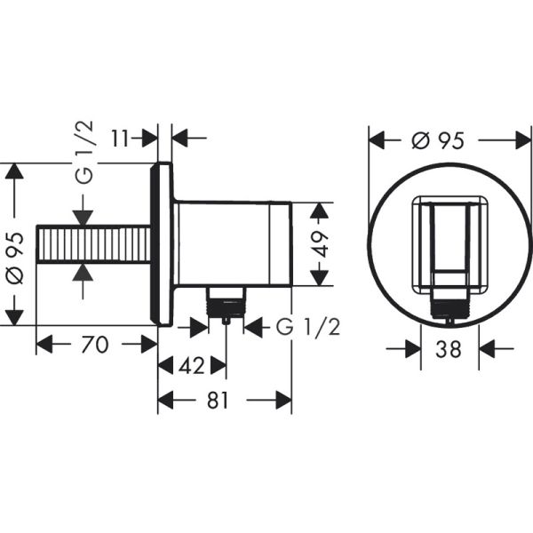 Шланговое подключение Hansgrohe FixFit S 26888000 с держателем хром