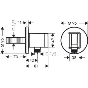 Шланговое подключение Hansgrohe FixFit S 26888140 шлифованная бронза