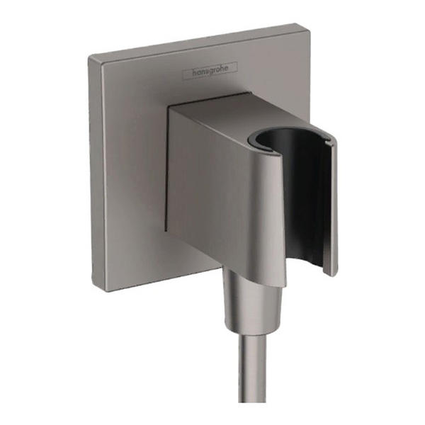 Шланговое подключение Hansgrohe FixFit E 26889340 с держателем шлифованный черный хром