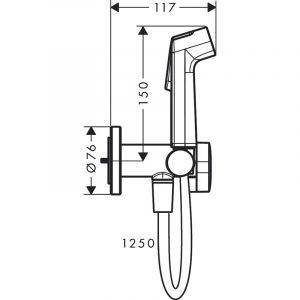 Гигиенический душ Hansgrohe 29232000 с держателем и шлангом хром