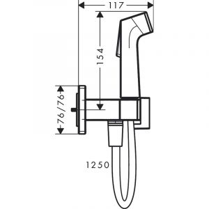 Гигиенический душ Hansgrohe Bidette E 1jet 29233000 с держателем и шлангом хром