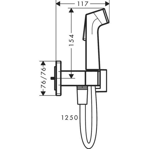 Гигиенический душ Hansgrohe Bidette E 1jet 29233000 с держателем и шлангом хром