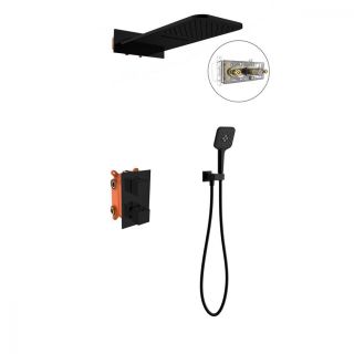 Душевой комплект Vincea VSFW-103TMB термостатическая черный Душевой комплект Vincea VSFW-103TMB термостатическая черный