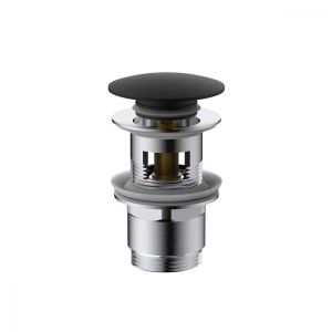 Донный клапан Vincea DPU-1B01MB с переливом черный матовый