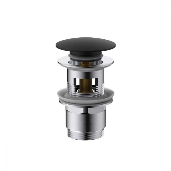 Донный клапан Vincea DPU-1B01MB с переливом черный матовый