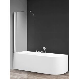 Шторка на ванну AQUAme AQM2851-9 90 см профиль хром стекло прозрачное