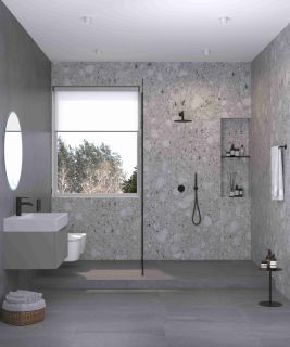 Душевой комплект Kludi Bozz 387363976 со смесителем чёрный матовый