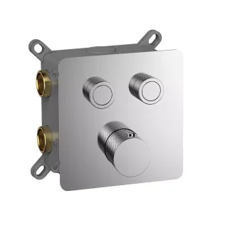 Встраиваемый смеситель-термостат на 2 источника AQUAme AQM8811CR с регулировкой напора хром