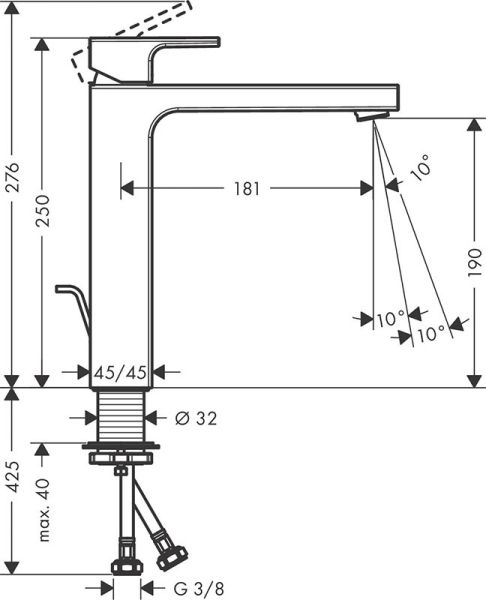Смеситель для раковины Hansgrohe Vernis Shape 71590000