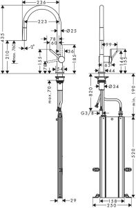 Смеситель Hansgrohe Talis M54 72803000 для кухни хром