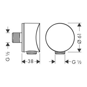 Шланговое подключение Hansgrohe FixFit S 26453140 бронза шлифованная