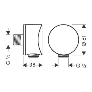 Шланговое подключение Hansgrohe FixFit S 26453140 бронза шлифованная