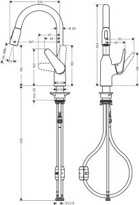 Смеситель Hansgrohe Focus M42 71801800 для кухни сталь