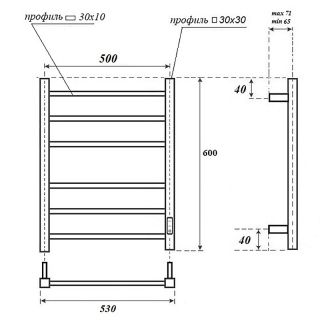 Полотенцесушитель электрический Point Меркурий П6 PN83856W 50 см белый Полотенцесушитель электрический Point Меркурий П6 PN83856W 50 см белый