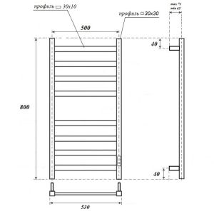 Полотенцесушитель электрический Point Меркурий П8 PN83858W 80 см белый