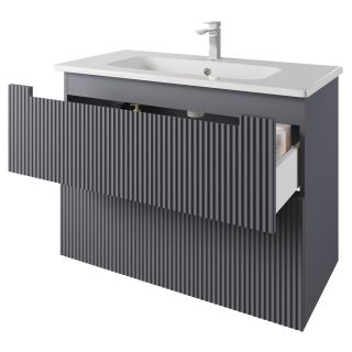 Тумба под раковину Dreja Euphoria 99.2023 100 см серый базальт матовый