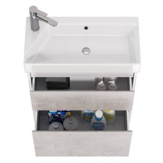 Тумба под раковину Dreja Slim 99.0503 65 см бетон/белый