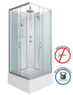 Душевая кабина Niagara NG-1108-14BKT 90x90см серебро/матовое