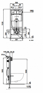 Система инсталляции для унитазов Laufen installation system 50х14 см 8.9466.0.000.000.1