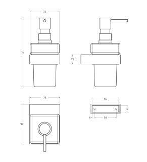 Дозатор Cezares Движение (Slider) SLIDER-SOIS-V-NOP чёрный матовый