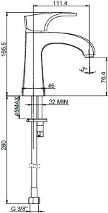 Смеситель для раковины Paini Angel ANCR205LMKM хром