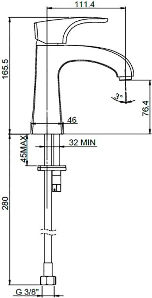Смеситель для раковины Paini Angel ANCR205LMKM хром