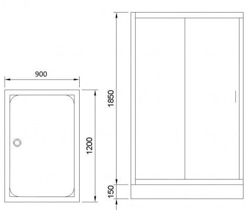 Душевой уголок Royal Bath BP 120x90см хром RB9120HP-C-CH