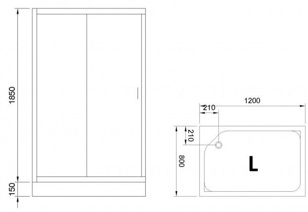 Душевой уголок Royal Bath HP 120x80см левый хром RB8120HP-T-CH-L