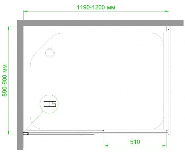 Душевой уголок Royal Bath 120x90см левый хром RB9012B-L