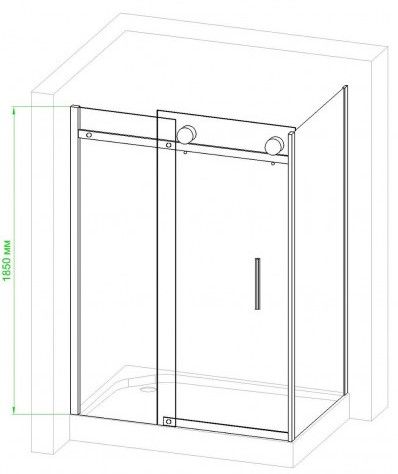 Душевой уголок Royal Bath 120x90см левый хром RB9012B-L
