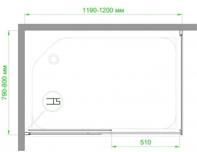 Душевой уголок Royal Bath 120x80см левый хром RB8012B-L