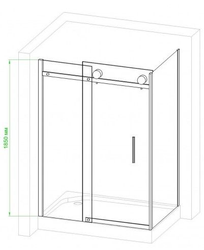 Душевой уголок Royal Bath 120x80см левый хром RB8012B-L