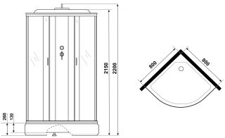 Душевая кабина Niagara NG-6703-14P 80x80см чёрный/прозрачное