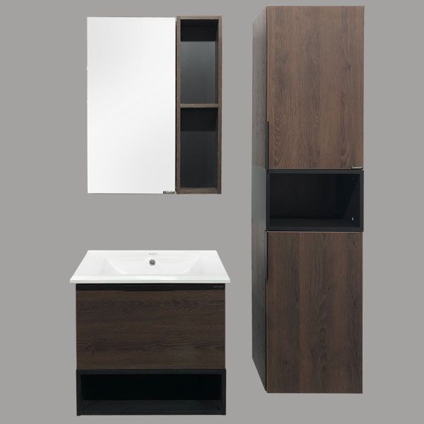 Comforty Зеркало-шкаф Франкфурт-60 дуб шоколадно-коричневый
