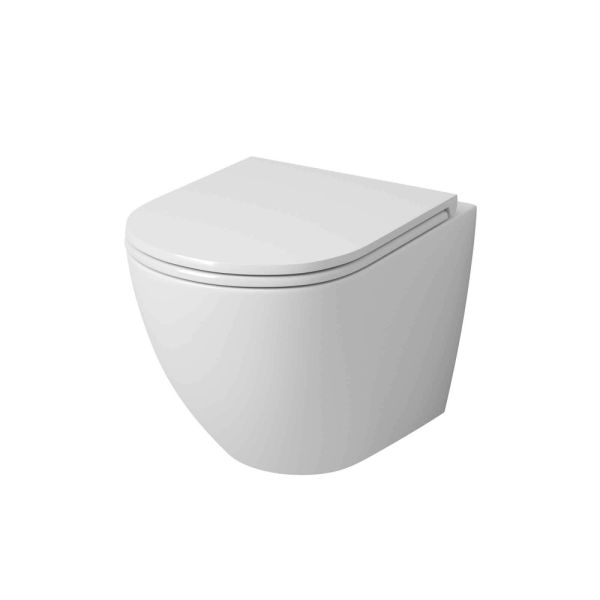 Унитаз подвесной Grossman Торнадо GR-4455SQ безободковый белый с крышкой-сиденьем Soft-Close