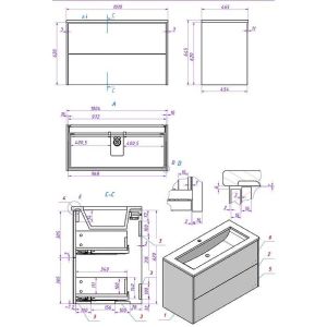 Тумба под раковину La Fenice Simpla FNC-01-SIM-G-100-2 Серо-зеленая 100 см
